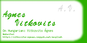 agnes vitkovits business card